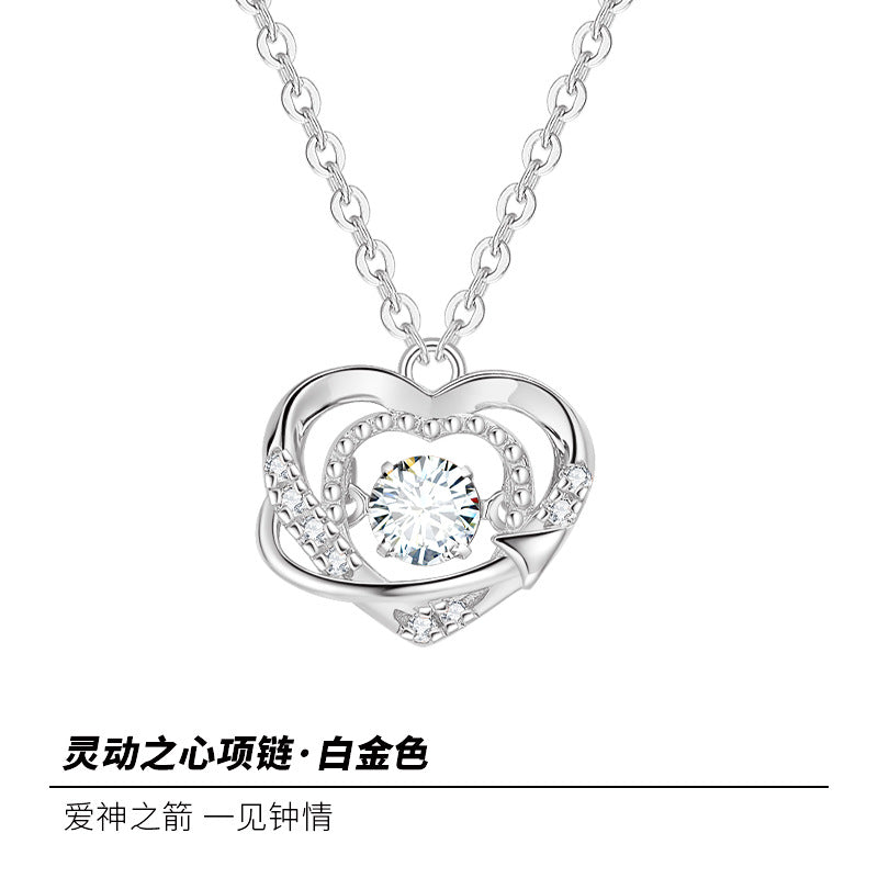 Women’s .925 Sterling Silver Smart Heart Necklace Jewelry for Women and Girls Birthday Anniversary Gift S925