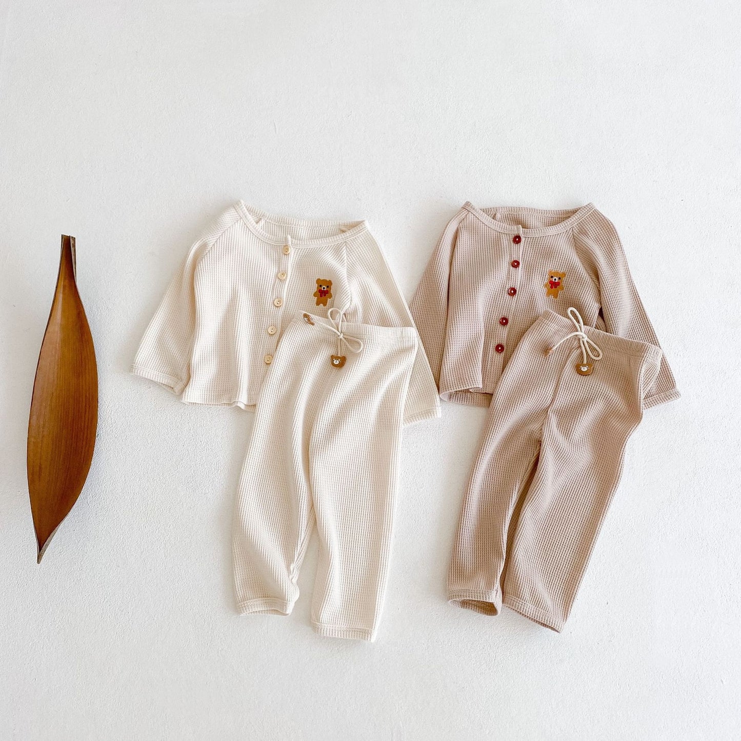 Baby Boys Bear Embroidered Cardigan Suit