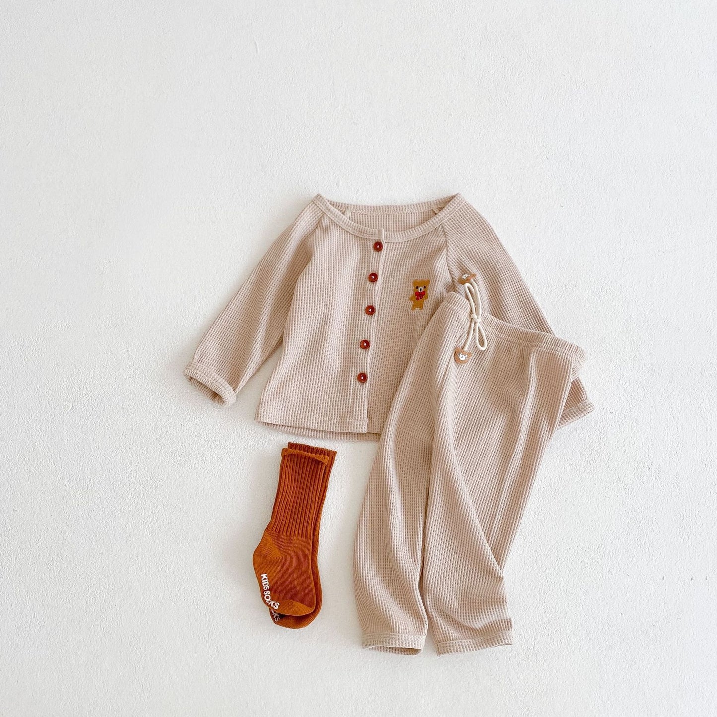 Baby Boys Bear Embroidered Cardigan Suit