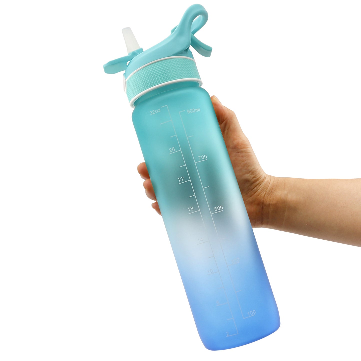 1000ml Plastic Spray Water Bottle Scrub Bounce Cover Straw Space Cup Sports Water Bottle for Travel, Gym, Work, Home, Office, School