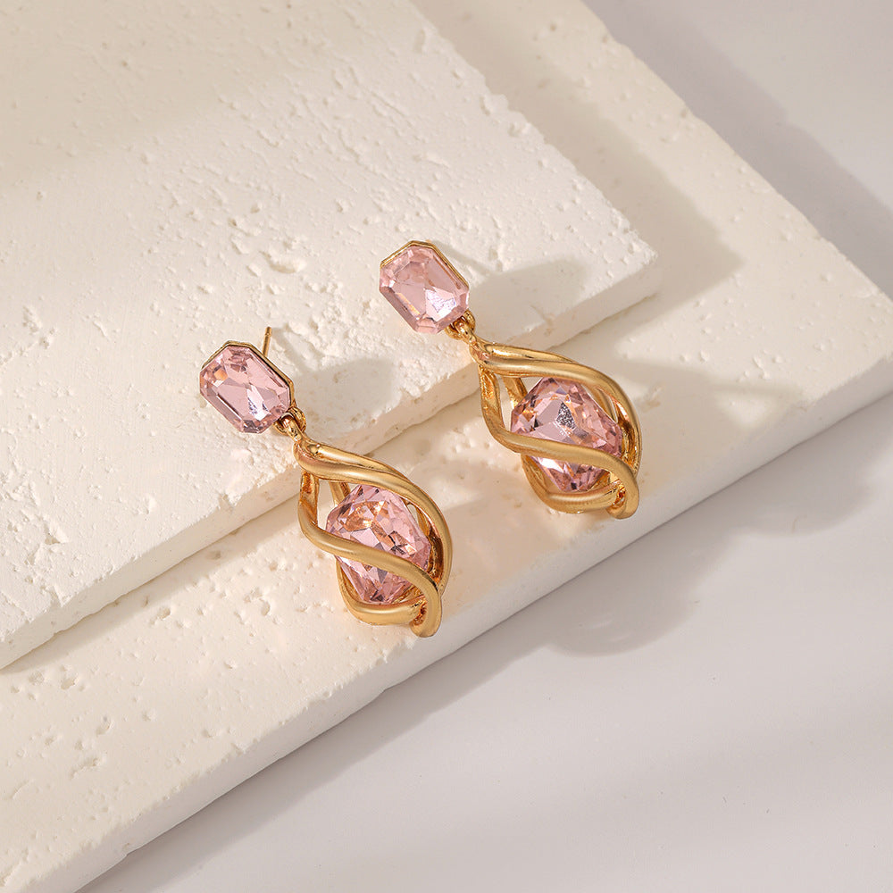 Retro Creative Fashion Emerald Women's Stud Earrings Gift Women's Earrings
