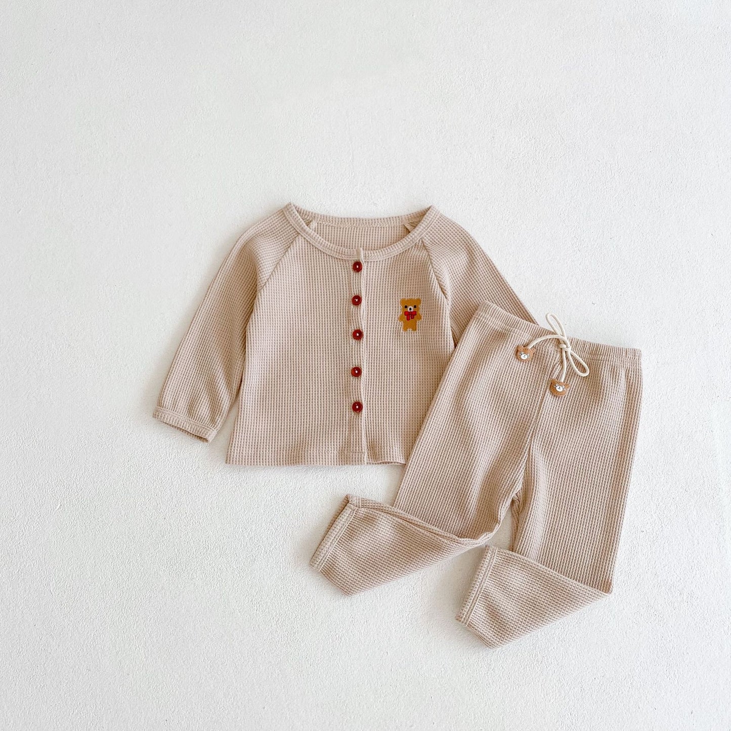 Baby Boys Bear Embroidered Cardigan Suit