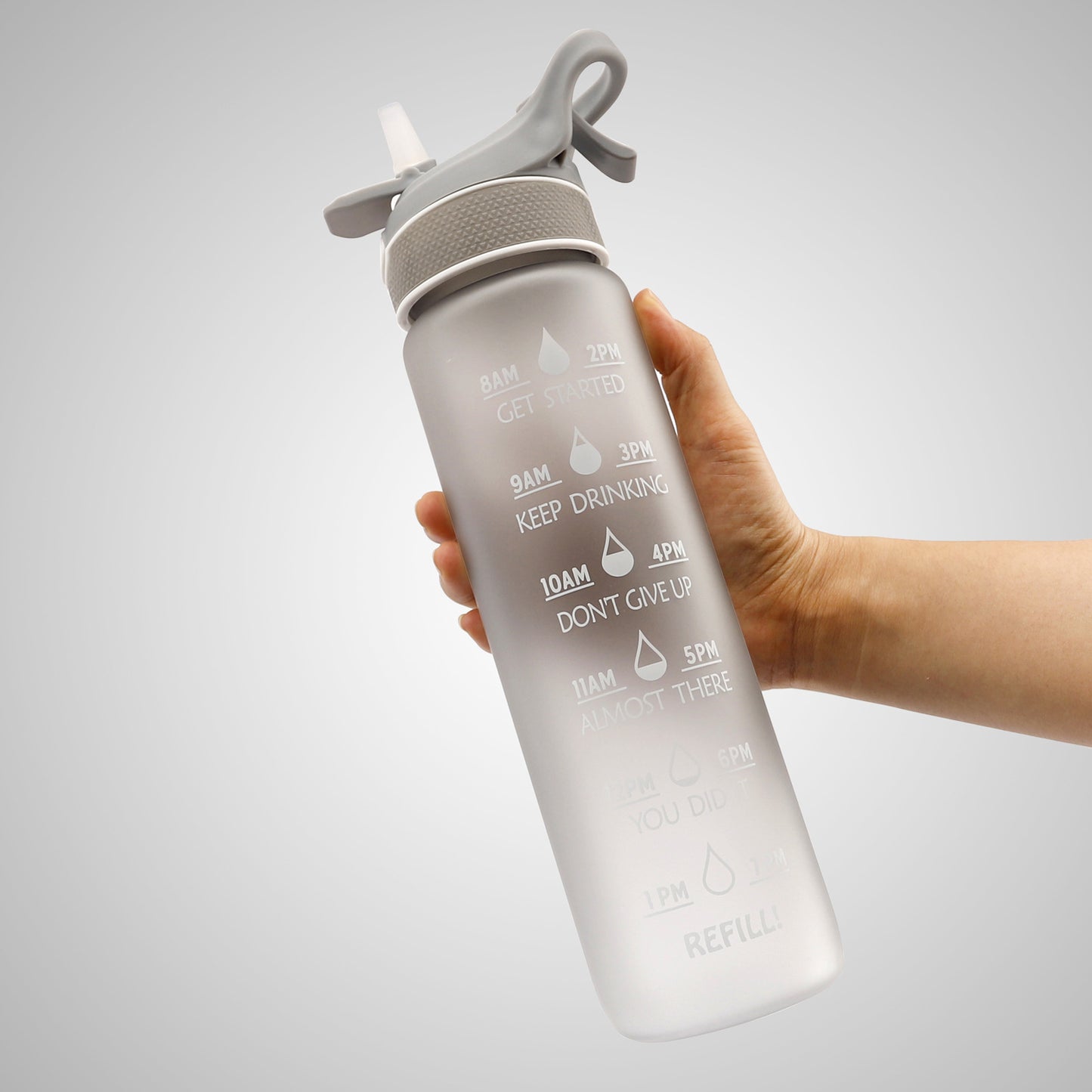 1000ml Plastic Spray Water Bottle Scrub Bounce Cover Straw Space Cup Sports Water Bottle for Travel, Gym, Work, Home, Office, School