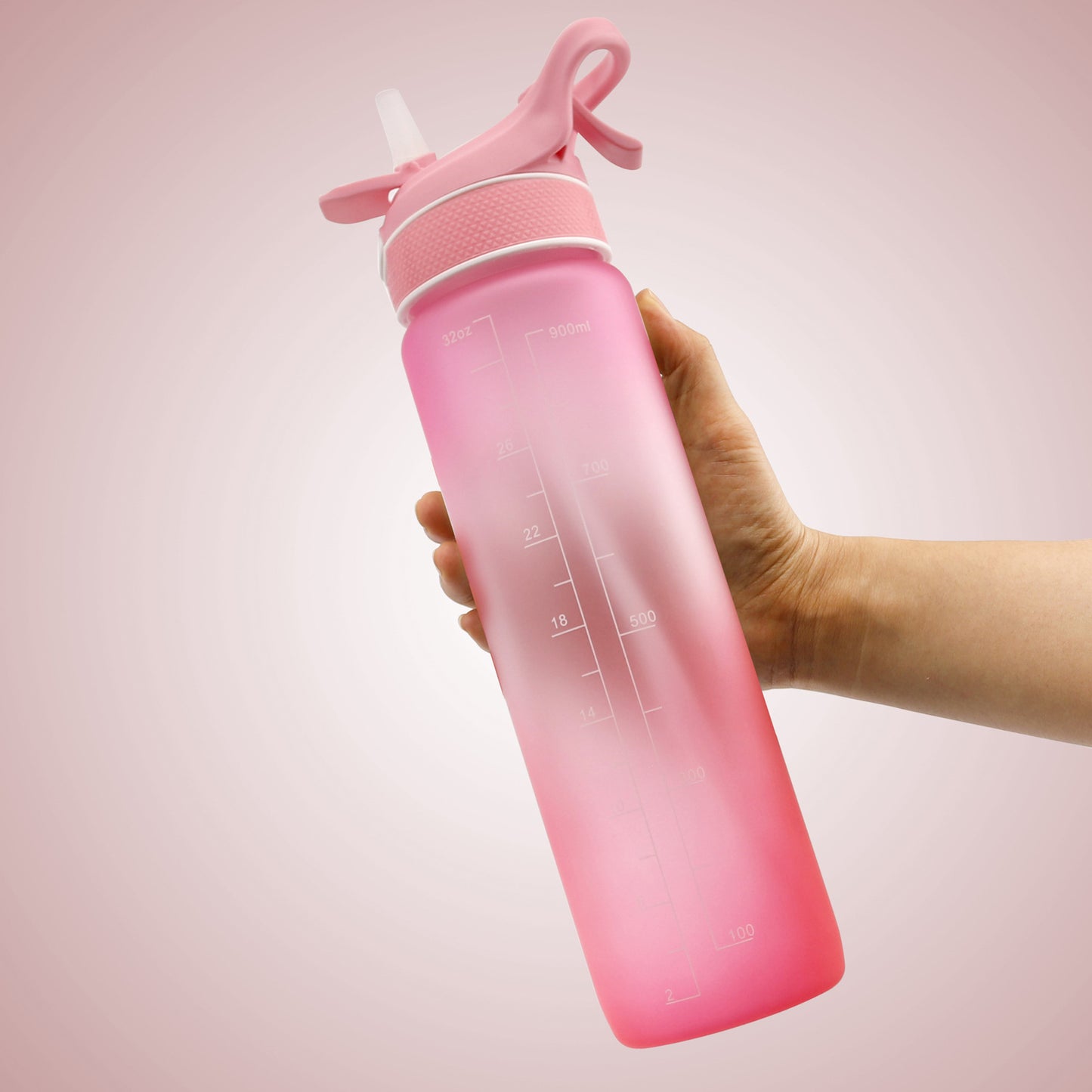 1000ml Plastic Spray Water Bottle Scrub Bounce Cover Straw Space Cup Sports Water Bottle for Travel, Gym, Work, Home, Office, School