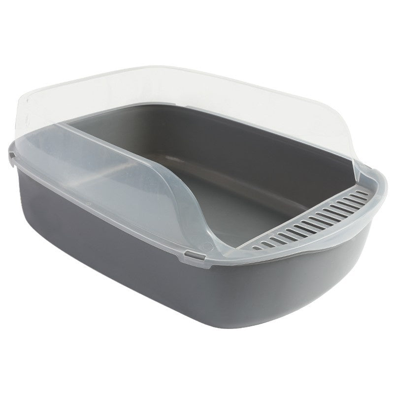 Semi Enclosed Anti Sand Cat Litter Box Cat Toilet Various Colors Pet Supplies Cat Waste Bin Pet Products for Fur Babies, Animals