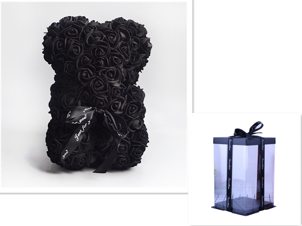 Rose Teddy Bear Eternal Flower Valentine's Day Gift PE Foam Bear 25cm