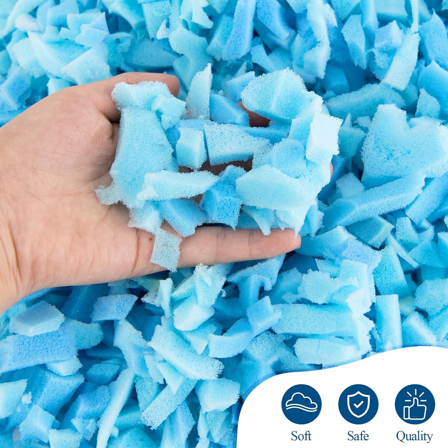 5 lbs 2.27 kg Bean Bags Filler 5 pounds Shredded Memory Foam Filling For Bean Bag Chairs, Lazy Sofas, Dog Beds, Cushions Pillows, Added Gel Particles