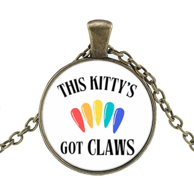 Punk Wednesday Character Glass Dome Pendant Necklace