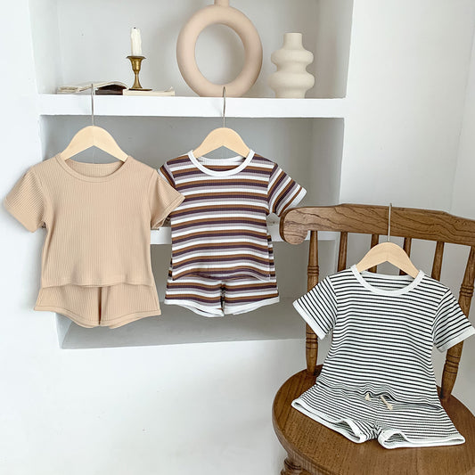 Summer Infant Toddler Striped Two-piece Set for Baby Clothes for Babies 12M, 18M, 24M, 2YO