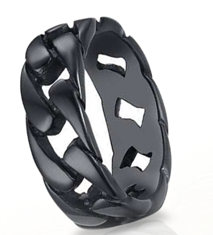 Copper Plated Gold, Silver, Two-Tone Chain Rings Valentine’s Day Gift Women’s & Men's European And American Fashion Punk Jewelry