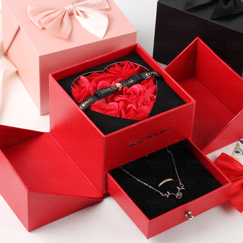 Double Life Rose Jewelry Packaging Gift Box Christmas Gift Box