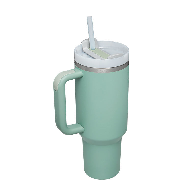 Winter Thermal Mug 40oz Straw Coffee Insulation Cup With Handle Portable Car Stainless Steel Water Bottle Large Capacity Travel BPA Free Thermal Mug