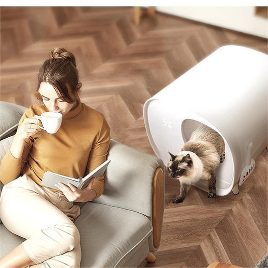Smart Litter Box Extra Large Deodorant And Spatter Proof Cat Litter Box Cat Toilet Various Colors and Sizes Pet Supplies for Cat Waste Bin Pet Products for Fur Babies, Animals