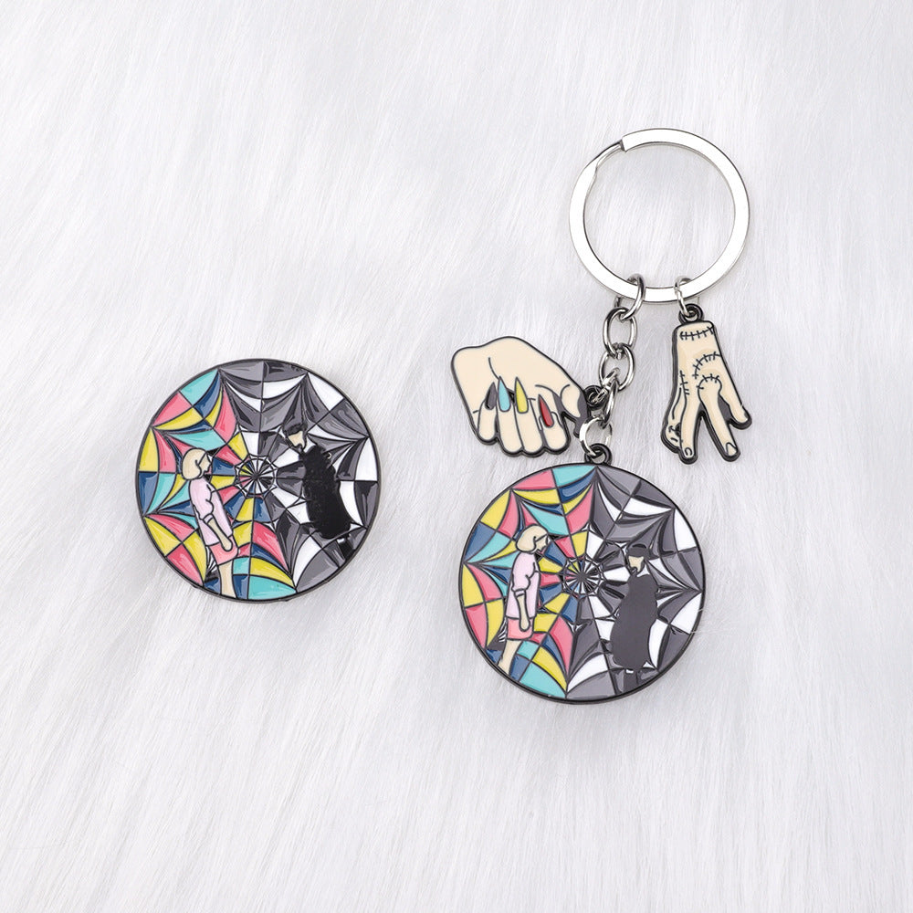 Black Wednesday Addams Keychain New Key Pendant
