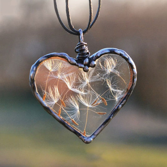 Creative Dandelion Love Wish Necklace Valentine's Day Gift Jewelry