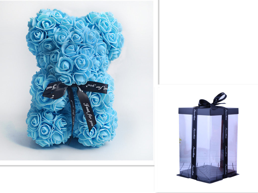 Rose Teddy Bear Eternal Flower Valentine's Day Gift PE Foam Bear 25cm