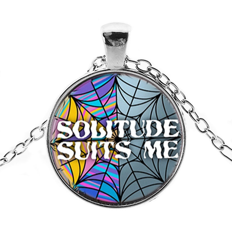 Punk Wednesday Character Glass Dome Pendant Necklace