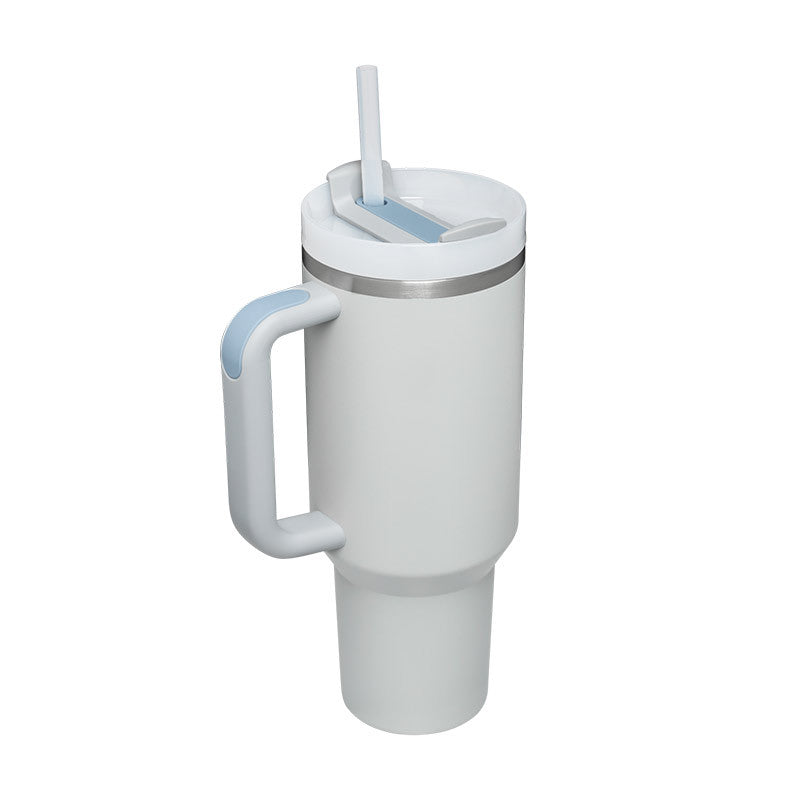 Winter Thermal Mug 40oz Straw Coffee Insulation Cup With Handle Portable Car Stainless Steel Water Bottle Large Capacity Travel BPA Free Thermal Mug