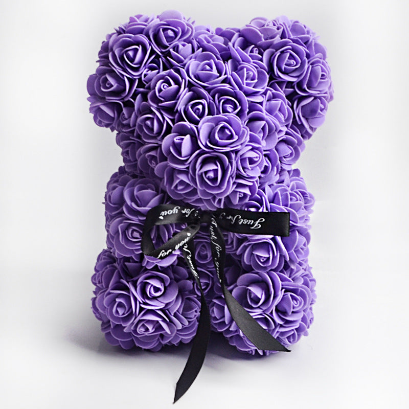 Rose Teddy Bear Eternal Flower Valentine's Day Gift PE Foam Bear 25cm