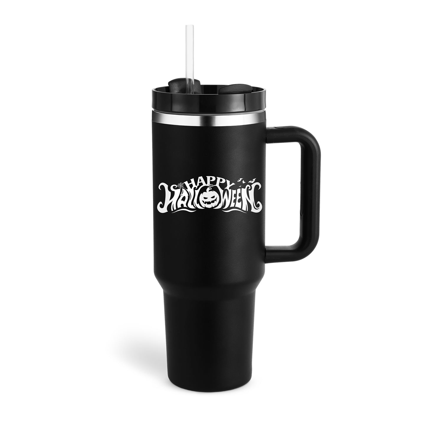 Winter Thermal Mug 40oz Straw Coffee Insulation Cup With Handle Portable Car Stainless Steel Water Bottle Large Capacity Travel BPA Free Thermal Mug