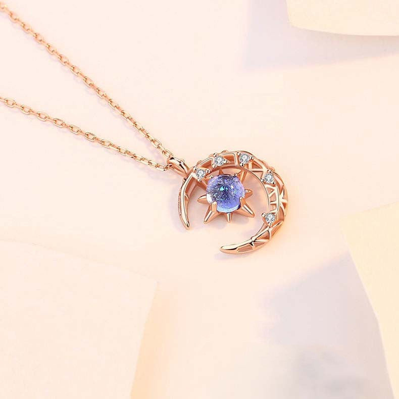 Explosive Star And Moon Necklace Crescent Moon