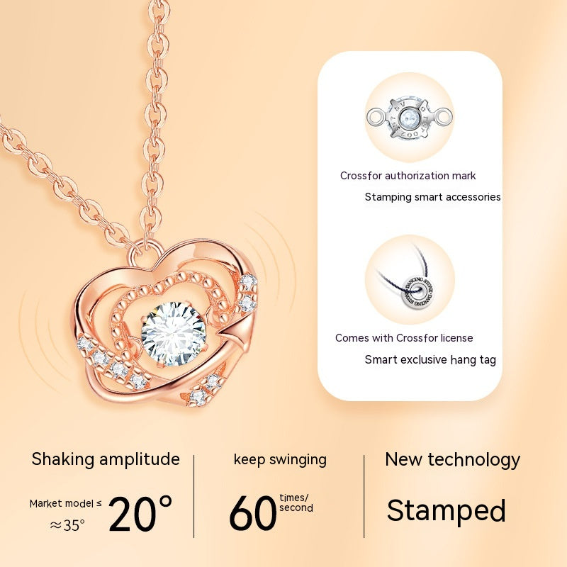 Women’s .925 Sterling Silver Smart Heart Necklace Jewelry for Women and Girls Birthday Anniversary Gift S925