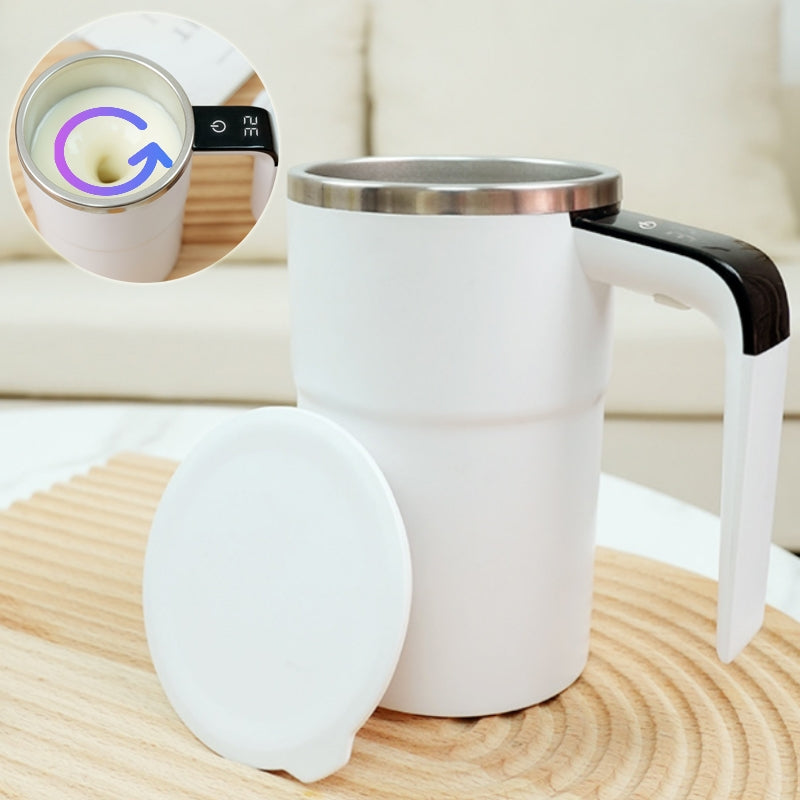 Electric Coffee Mug USB Rechargeable Automatic Magnetic Cup IP67 Waterproof Food Safe Stainless Steel for Juice Tea Milkshake Kitchen Gadgets 13 Oz 380 ML