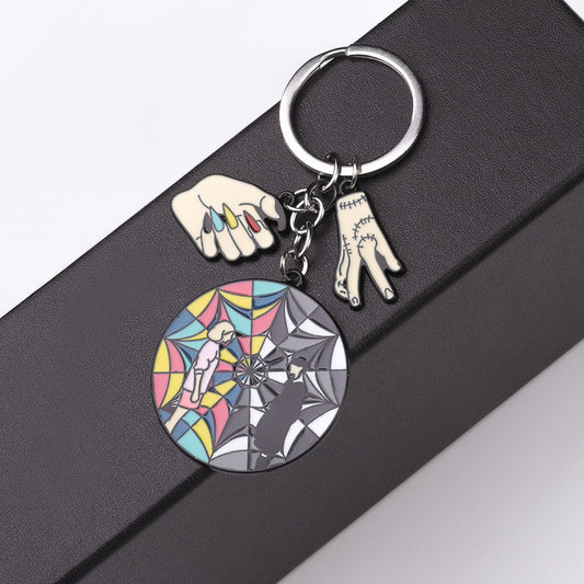 Black Wednesday Addams Keychain New Key Pendant