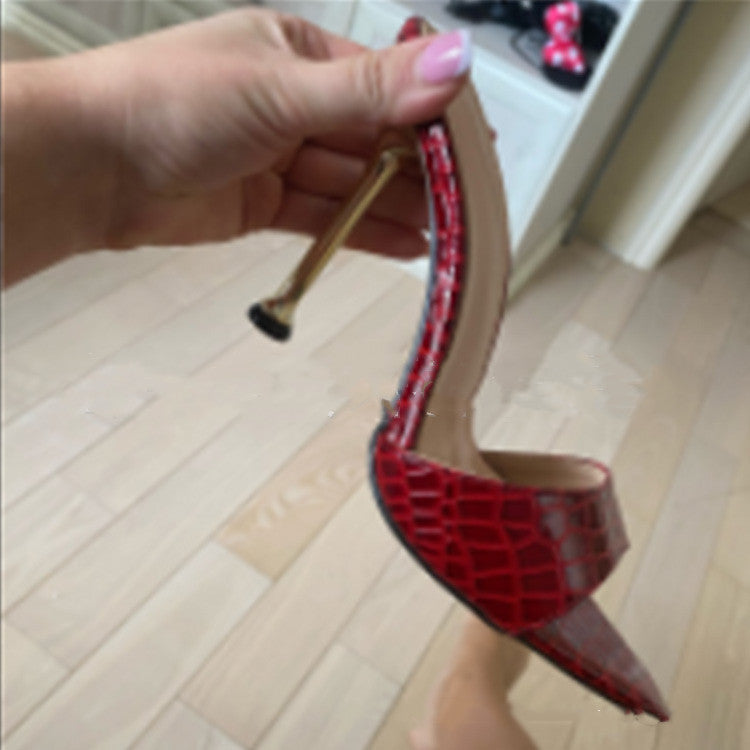 Stiletto Pointed Snake Sandals Women’s Shoes