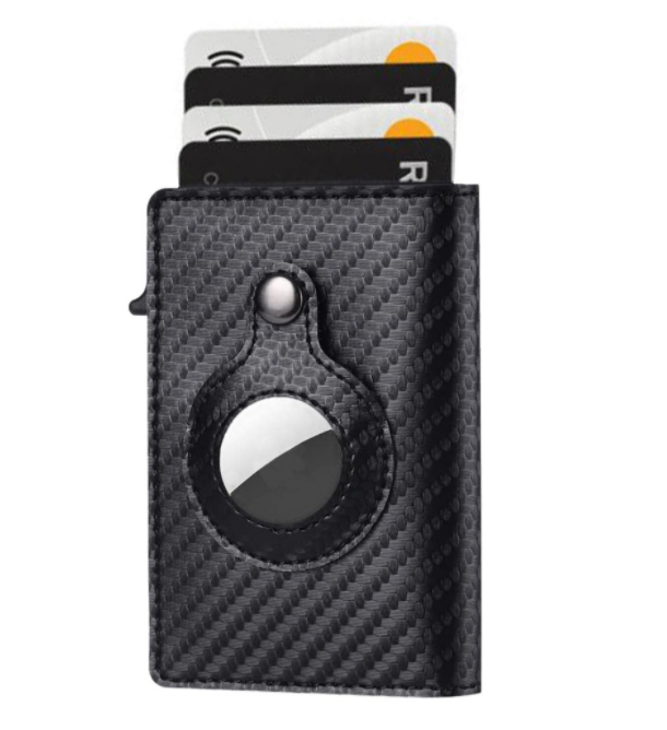 Air Tag Wallet Anti Theft Bullet Card Bag for Men RFID Card Holder Men's Leather Slim Wallet for AirTags