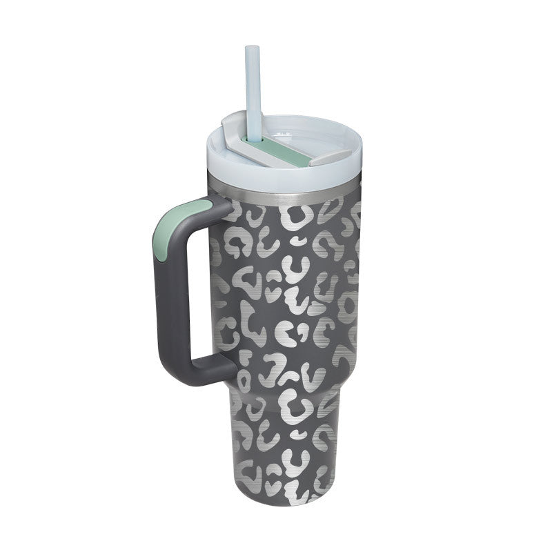 Winter Thermal Mug 40oz Straw Coffee Insulation Cup With Handle Portable Car Stainless Steel Water Bottle Large Capacity Travel BPA Free Thermal Mug