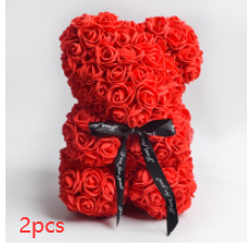 Rose Teddy Bear Eternal Flower Valentine's Day Gift PE Foam Bear 25cm