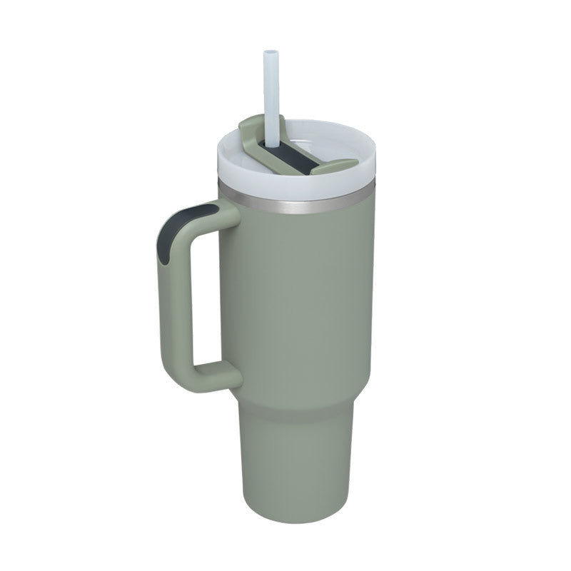 Winter Thermal Mug 40oz Straw Coffee Insulation Cup With Handle Portable Car Stainless Steel Water Bottle Large Capacity Travel BPA Free Thermal Mug