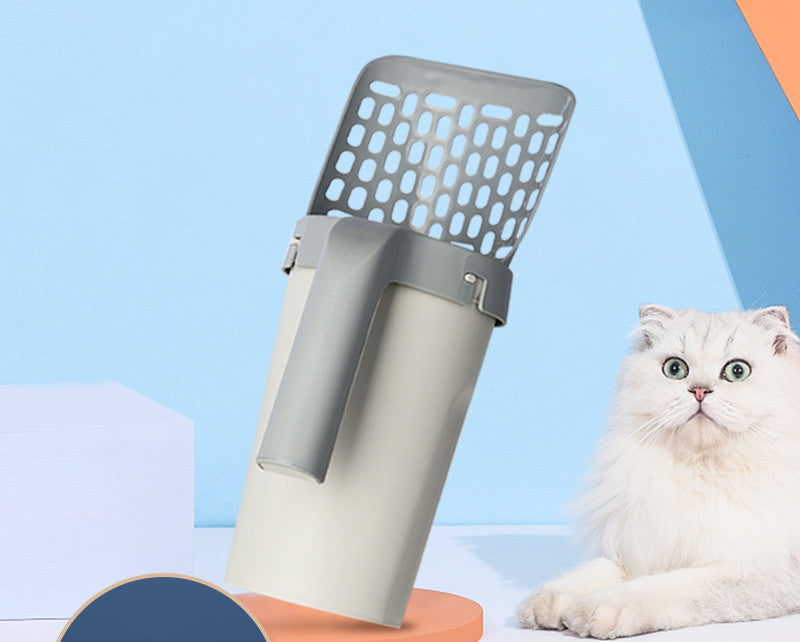 Storage Box Integrated Lazy Cat Litter Shovel Dog Scooper Set for Cat Toilet Multiple Sizes Litter Scoop Set Pet Supplies for Cat Waste Bin Pet Products for Fur Babies, Animals