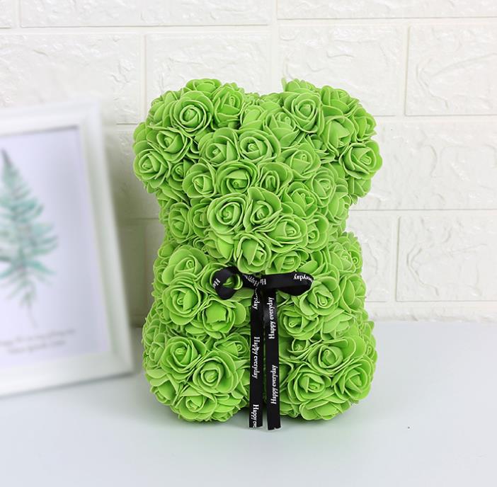 Rose Teddy Bear Eternal Flower Valentine's Day Gift PE Foam Bear 25cm