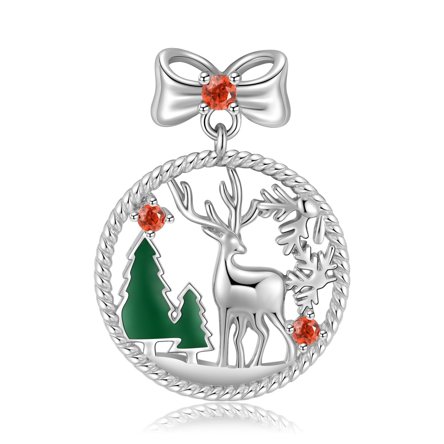 Women’s .925 Sterling Silver Elk Hollow Necklace Elk Necklace Christmas Winter Jewelry for Women Girls S925 Gift
