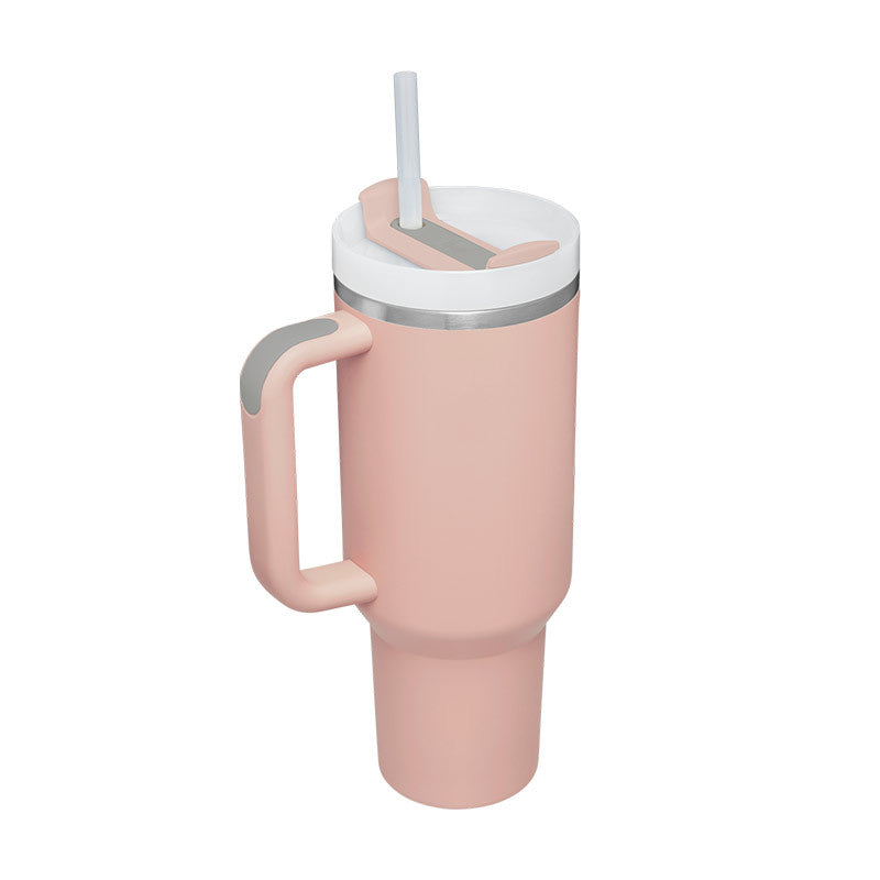 Winter Thermal Mug 40oz Straw Coffee Insulation Cup With Handle Portable Car Stainless Steel Water Bottle Large Capacity Travel BPA Free Thermal Mug
